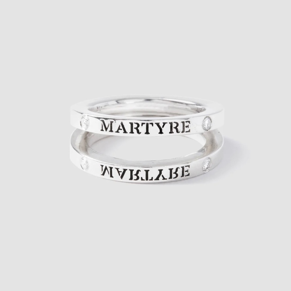 Martyre Split Ring Silver With Diamonds - image 1